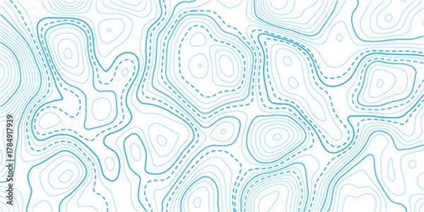 Obraz Topographic map background concept. Topo contour map. Rendering abstract illustration.. Vector  Illustration