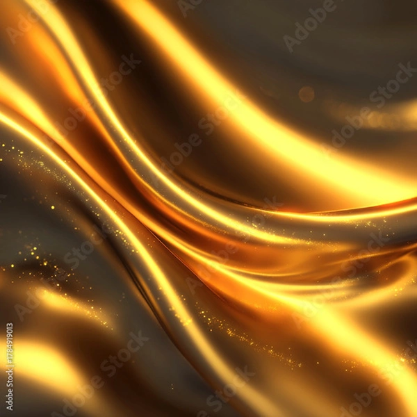 Fototapeta Abstract Luxury Golden Fabric with Sparkling Particles