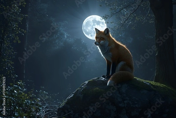 Fototapeta The Wild Fox and the Mysterious Forest Realm