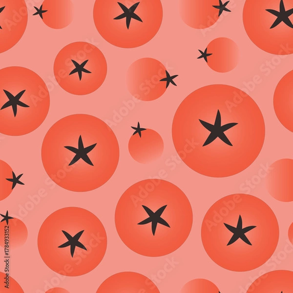 Obraz Retro Red Tomato Seamless Pattern