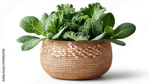 Fototapeta fresh vegetable in a wicker basket