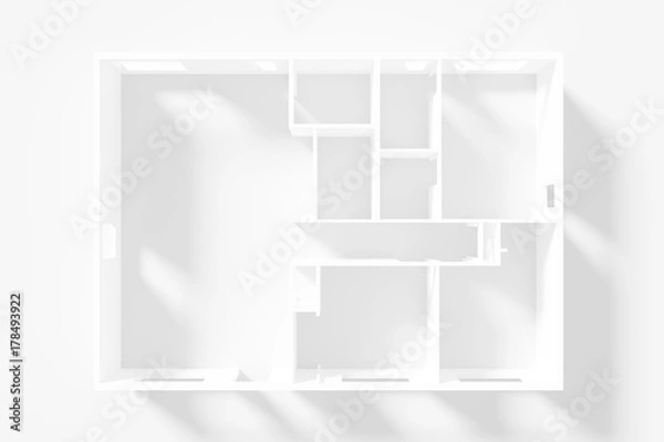 Fototapeta Paper Model Of Apartment