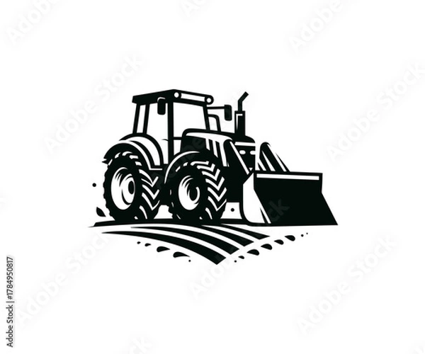 Fototapeta Tractor on a field vector