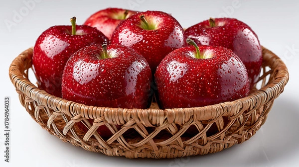 Fototapeta red apples in a basket