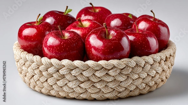 Fototapeta red apples in a basket