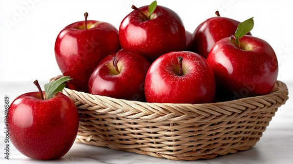 Fototapeta red apples in a basket