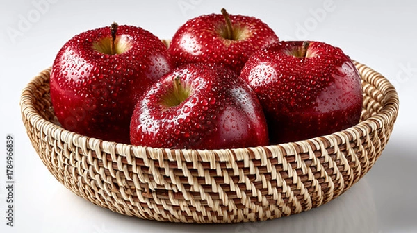 Fototapeta red apples in a basket