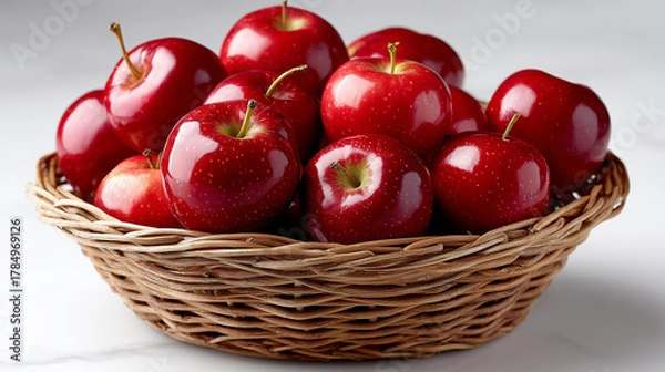 Fototapeta red apples in a basket