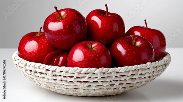 Fototapeta red apples in a basket