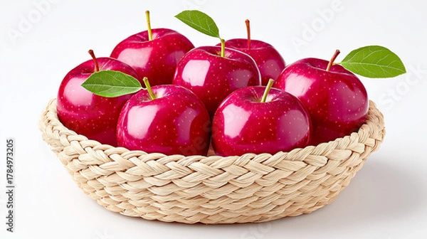 Fototapeta red apples in a basket