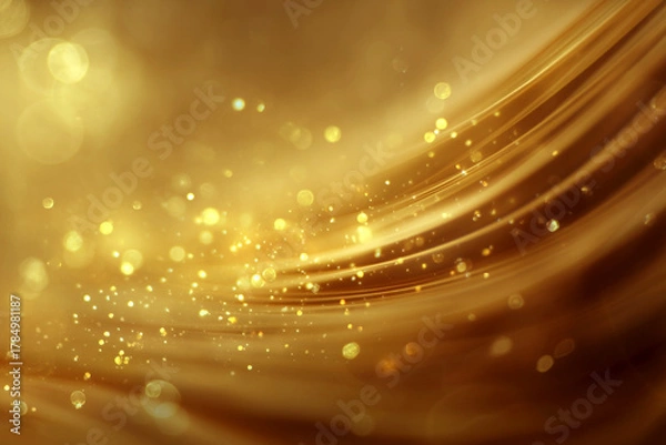 Obraz Abstract Golden Background with Shimmering Particles