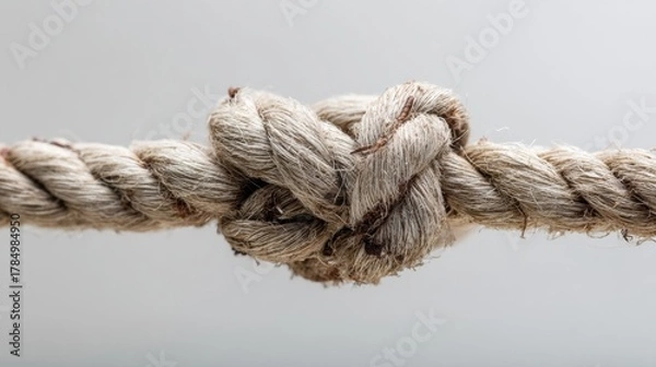 Fototapeta Tangled Rope Transforming Into a Straight Line Illustrates the Process of Simplifying Complex Problems Effectively