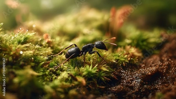 Fototapeta An ant in a woods
