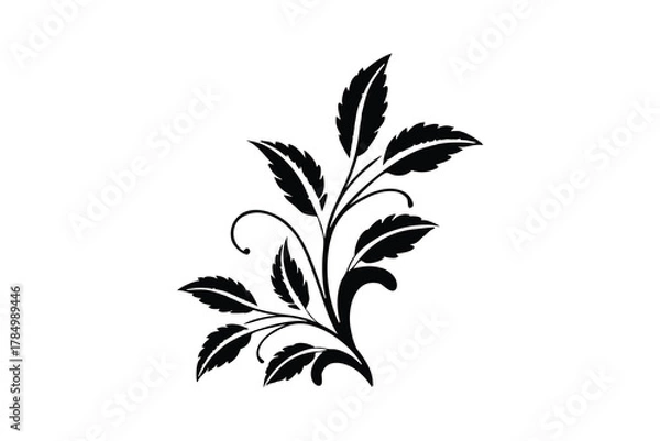 Obraz Black Leaf design vector on white background