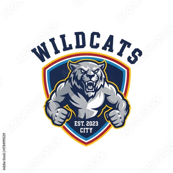 Fototapeta Wildcats Team Logo in a Dynamic and Modern Style, Showing Strength and Determination for Sports
