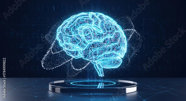 Obraz Artificial intelligence brain with digital neural network for deep learning concept