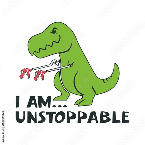 Obraz I Am Unstoppable T-Rex SVG, Funny Dinosaur Kids Design, Cute Dino Clipart for Baby Shirt, Svg Files for Cricut