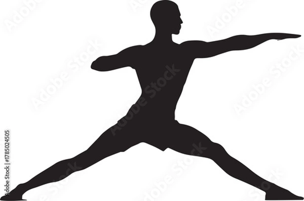 Fototapeta Black silhouette vector illustration of a woman dancer or ballerina in a dynamic jump action pose, perfect for sport and fitness themes