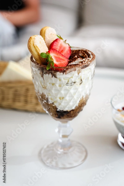 Obraz Dessert with sponge cake