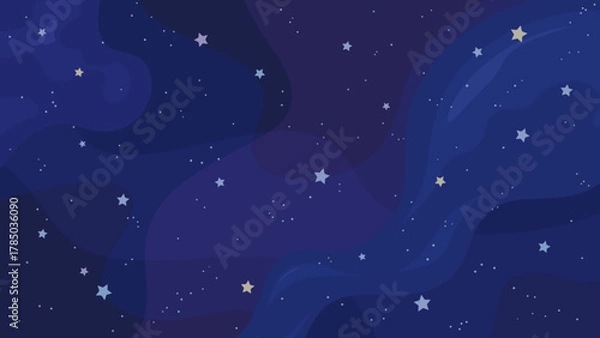 Fototapeta 宇宙空間に散らばる星をイメージした背景イラスト_16:9