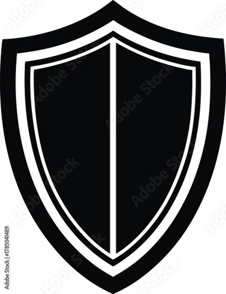 Obraz Medieval shield silhouette vector art illustration