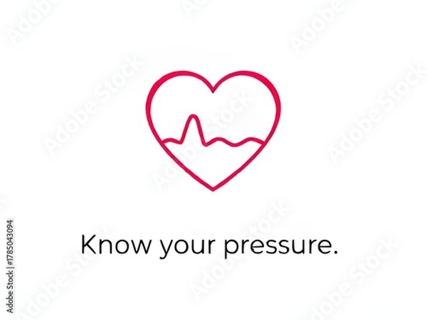 Fototapeta Know Your Blood Pressure: Heart and Heart Rate Icon