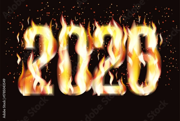 Obraz Flame 2026 new year vip card, vector illustration