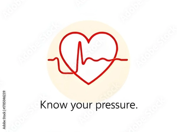 Obraz Know Your Blood Pressure: Heart and Heart Rate Icon