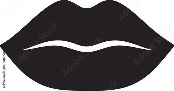 Fototapeta vector illustration of lips silhouette