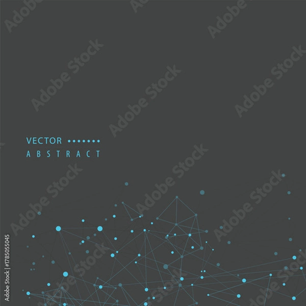 Fototapeta Abstract Digital Circles Connect. Futuristic Circular Wave. Big Data Visualization. Vector Illustration