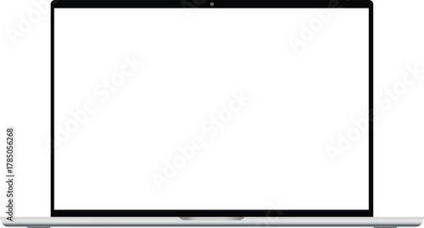 Obraz Laptop screen mockup. Front view digital device, laptop screen