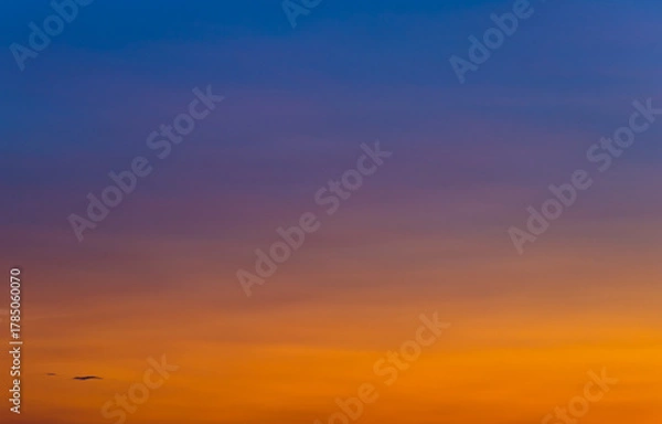 Obraz Blue and orange clouds. Sunset sky. Texture, background