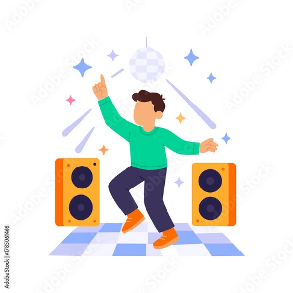 Obraz Dance Floor, enjoying music and dancing together joyfully