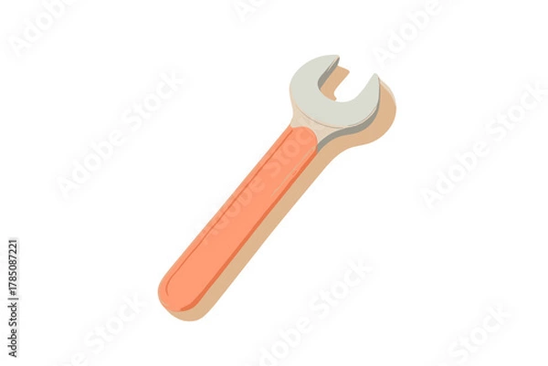 Fototapeta Simple open-end wrench tool featuring orange handle detail