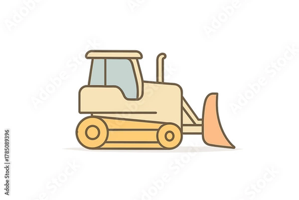 Obraz Simple bulldozer side view construction vehicle icon