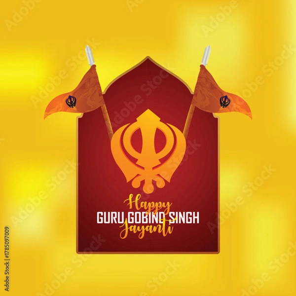Obraz Vector illustration of guru gobind singh jayanti