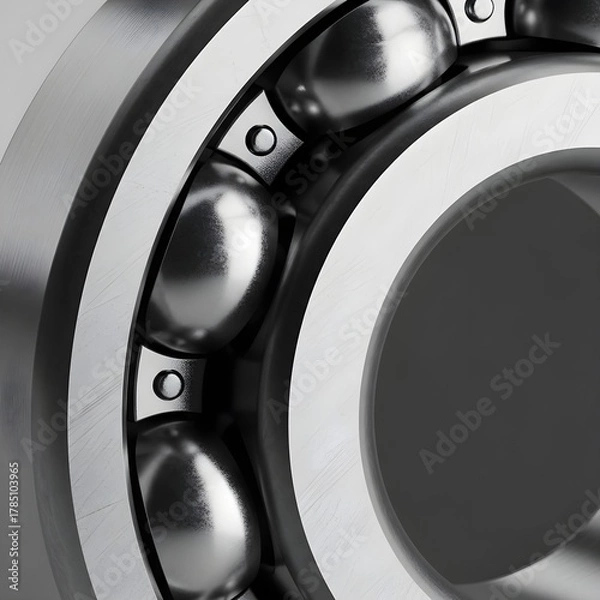 Fototapeta Extreme Macro Shot of a Mechanical Ball Bearing Mechanism