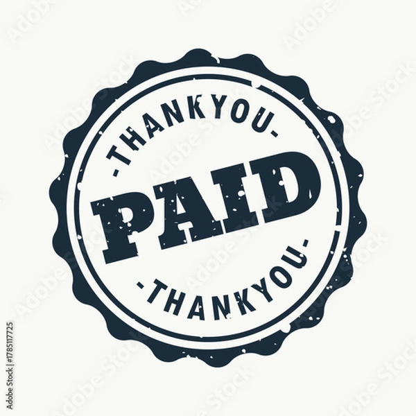 Fototapeta Paid stamp with thank you text