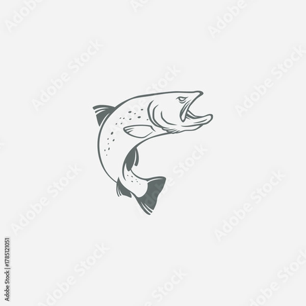Obraz image trout fish logo  
