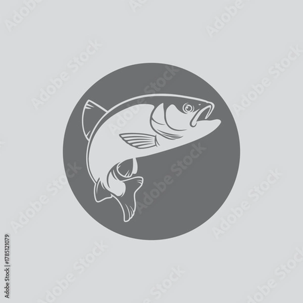 Obraz image chub fish logo  