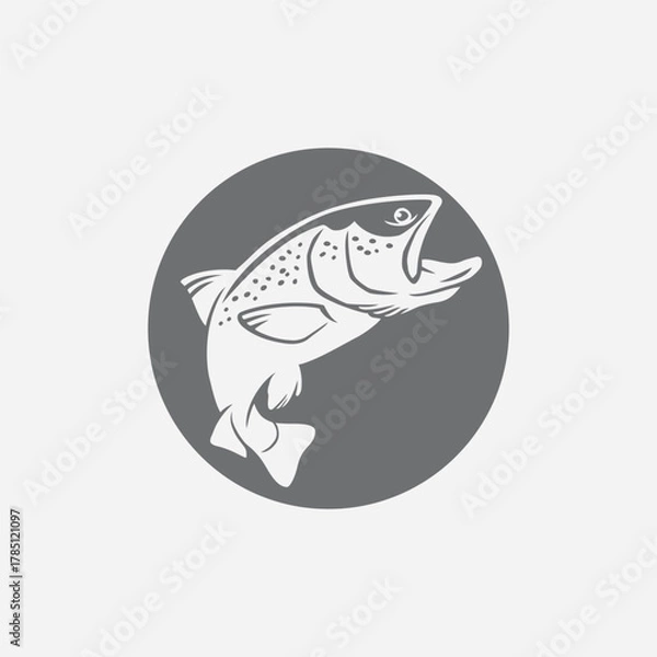 Obraz image trout fish logo