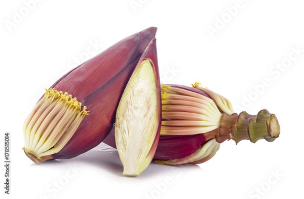 Obraz Fresh banana flower isolated on white background