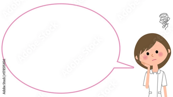 Fototapeta 困る看護師　ふきだし