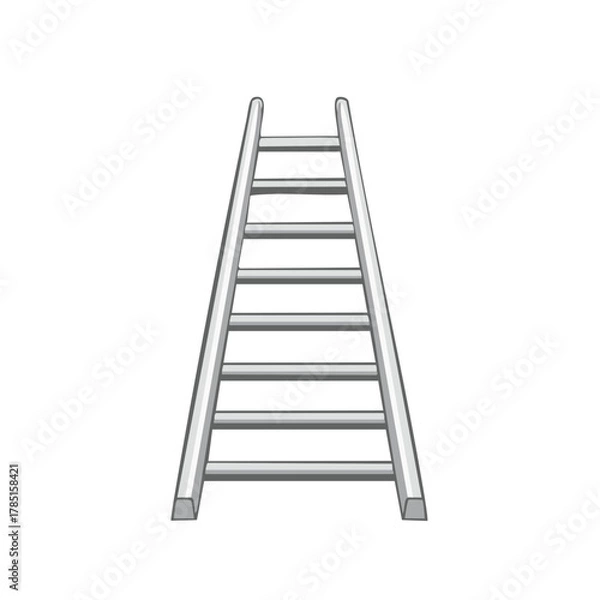 Fototapeta Simple Straight Ladder Illustration Symbolizing Progress Success and Climbing to the Top