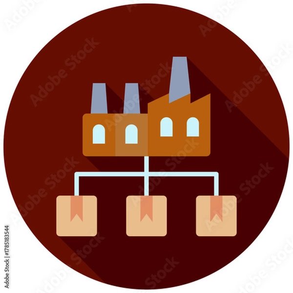 Obraz Network Icon, Rounded Mini Illustration Relate To Industry 4-0. Use For Modern Concept, Ui, Ux Web And App Development.