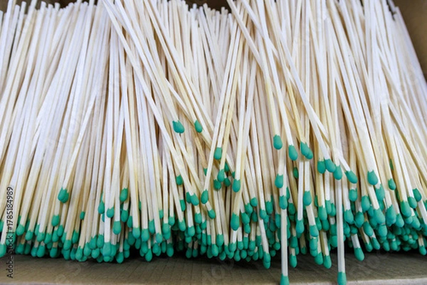 Fototapeta Matches are the product of a large modern factory.