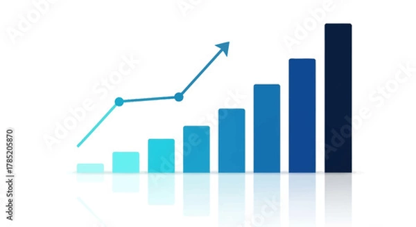 Fototapeta Visual representation of business growth and financial progress with upward trend.