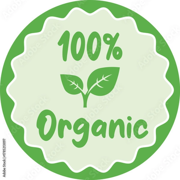 Obraz organic food label, vector eps 10
