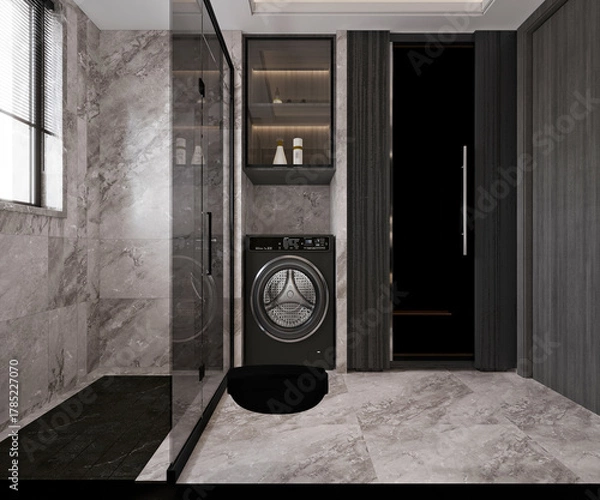 Fototapeta modern bathroom interior, 3d render