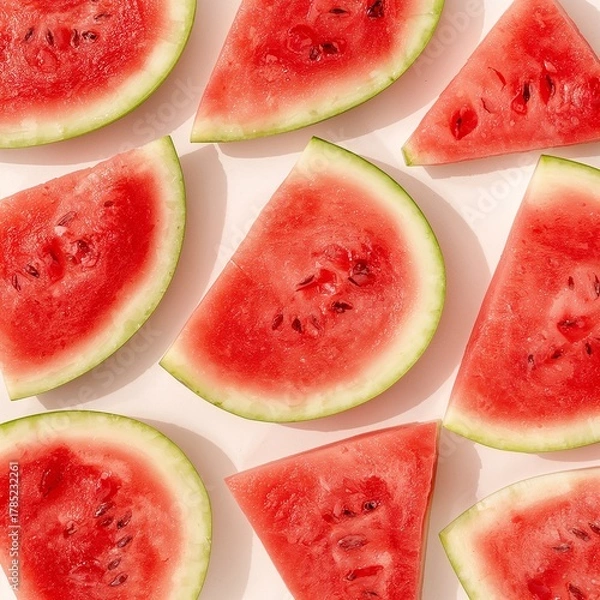 Fototapeta watermelon slices isolated on white